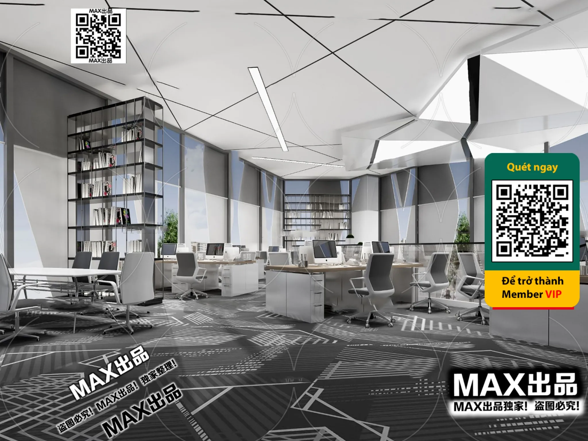 OFFICE SPACE - VRAY / CORONA - 3D MODEL - 4727