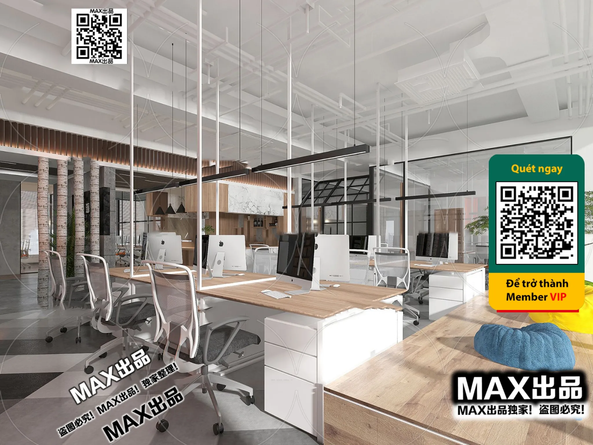 OFFICE SPACE – VRAY / CORONA – 3D MODEL – 4728