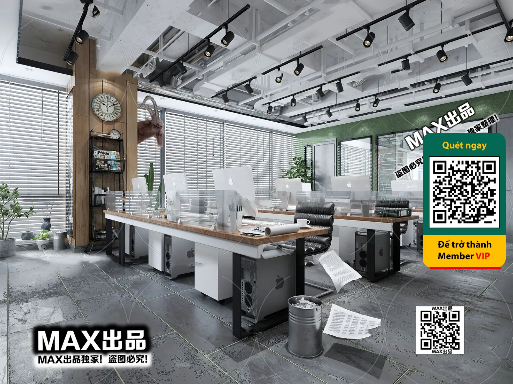 OFFICE SPACE - VRAY / CORONA - 3D MODEL - 4732