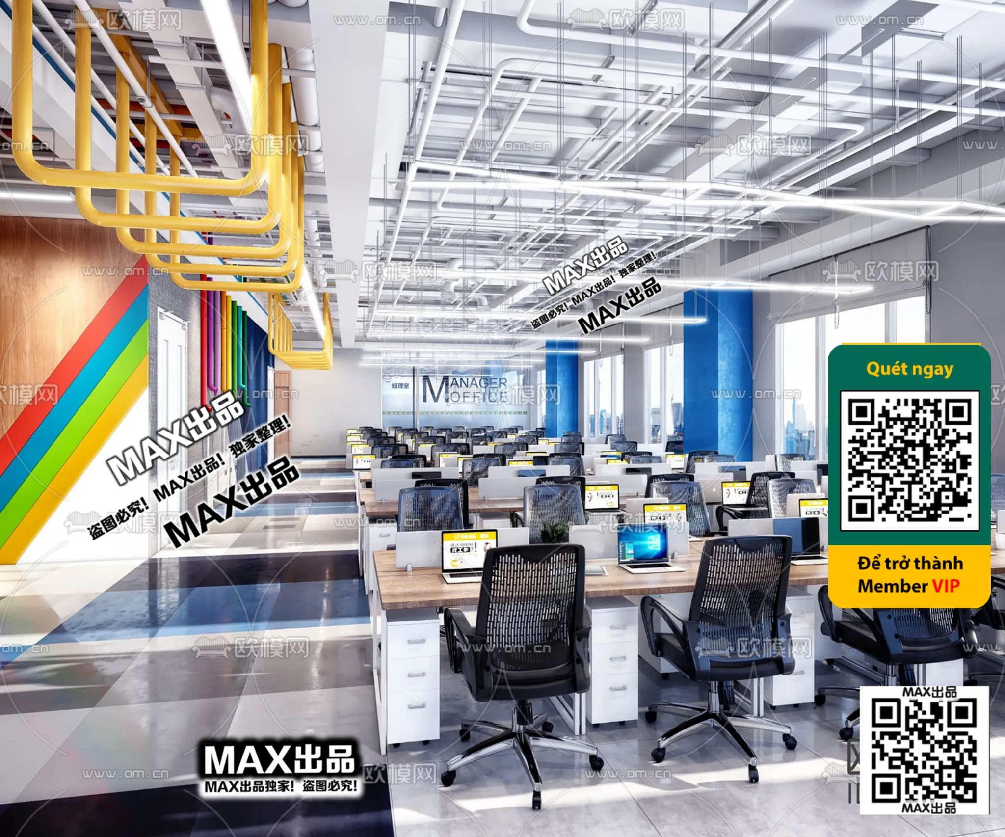 OFFICE SPACE – VRAY / CORONA – 3D MODEL – 4744