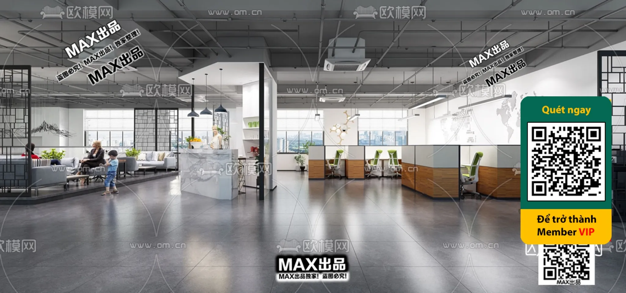 OFFICE SPACE - VRAY / CORONA - 3D MODEL - 4760