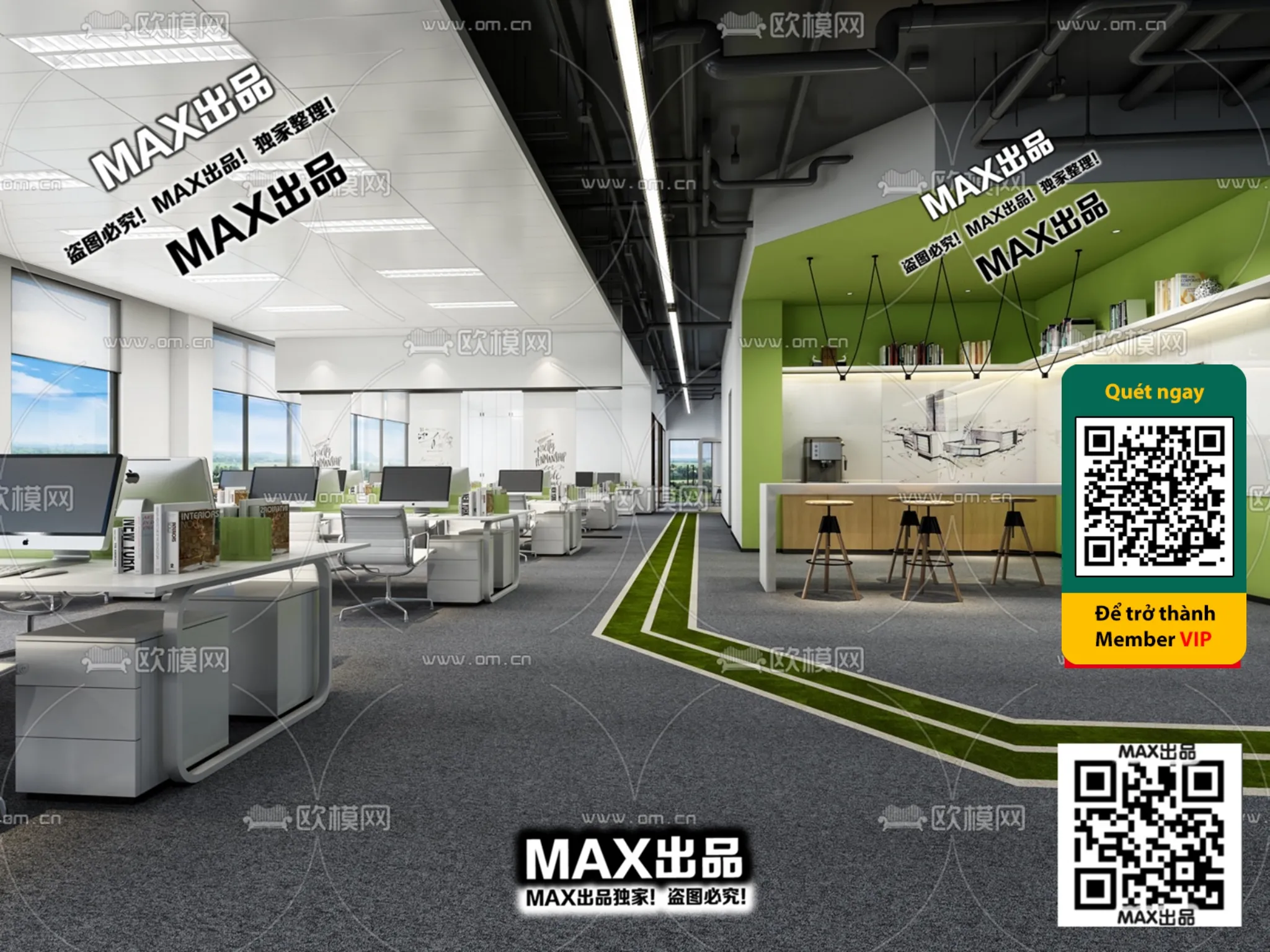 OFFICE SPACE – VRAY / CORONA – 3D MODEL – 4765