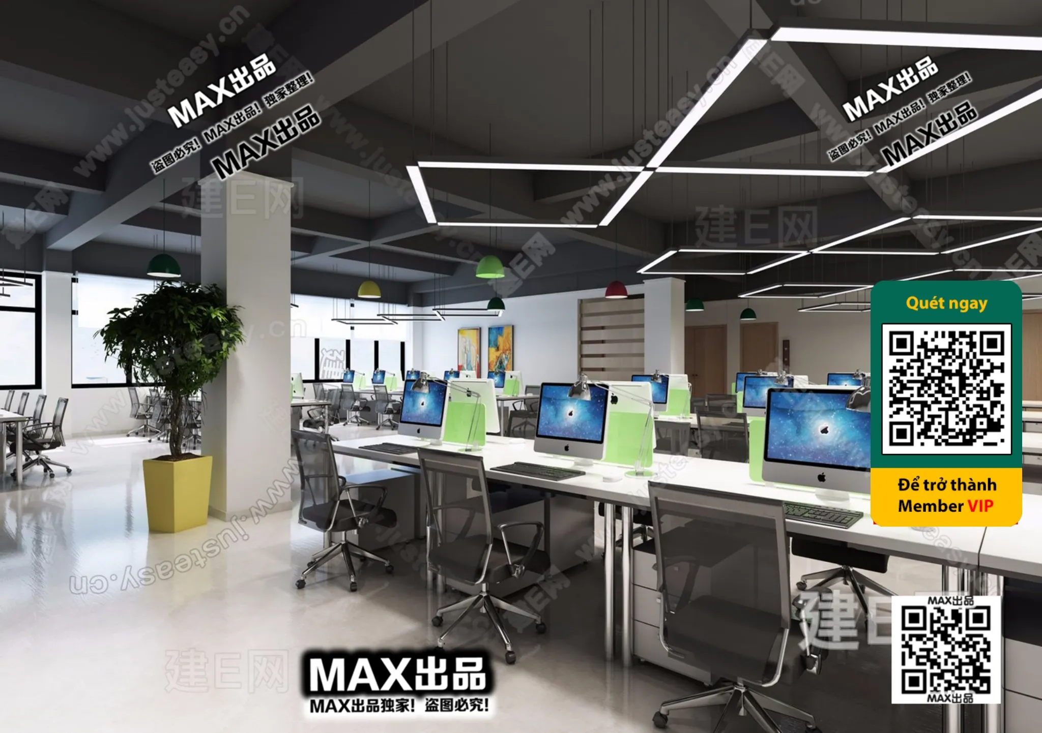 OFFICE SPACE - VRAY / CORONA - 3D MODEL - 4769