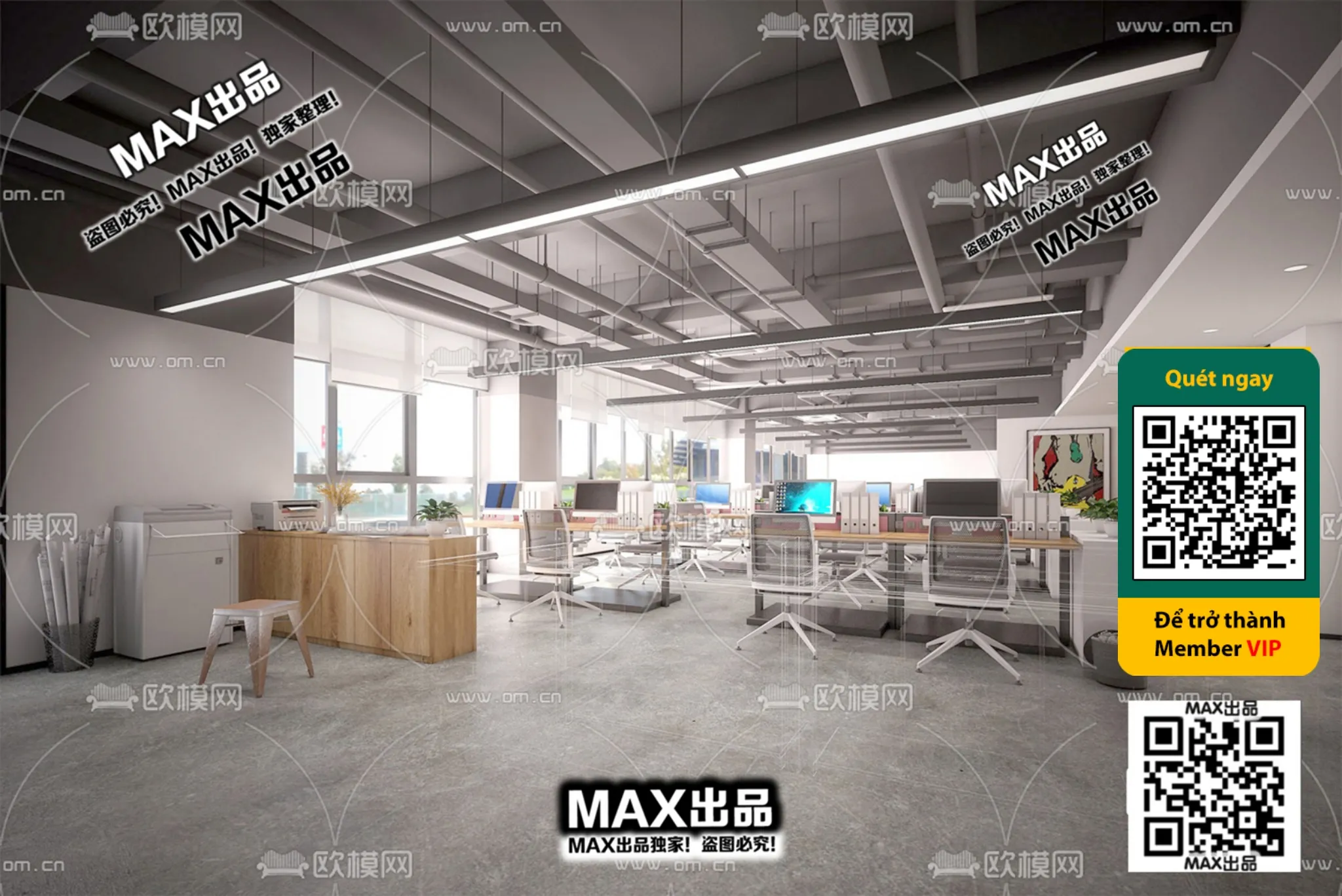 OFFICE SPACE - VRAY / CORONA - 3D MODEL - 4779