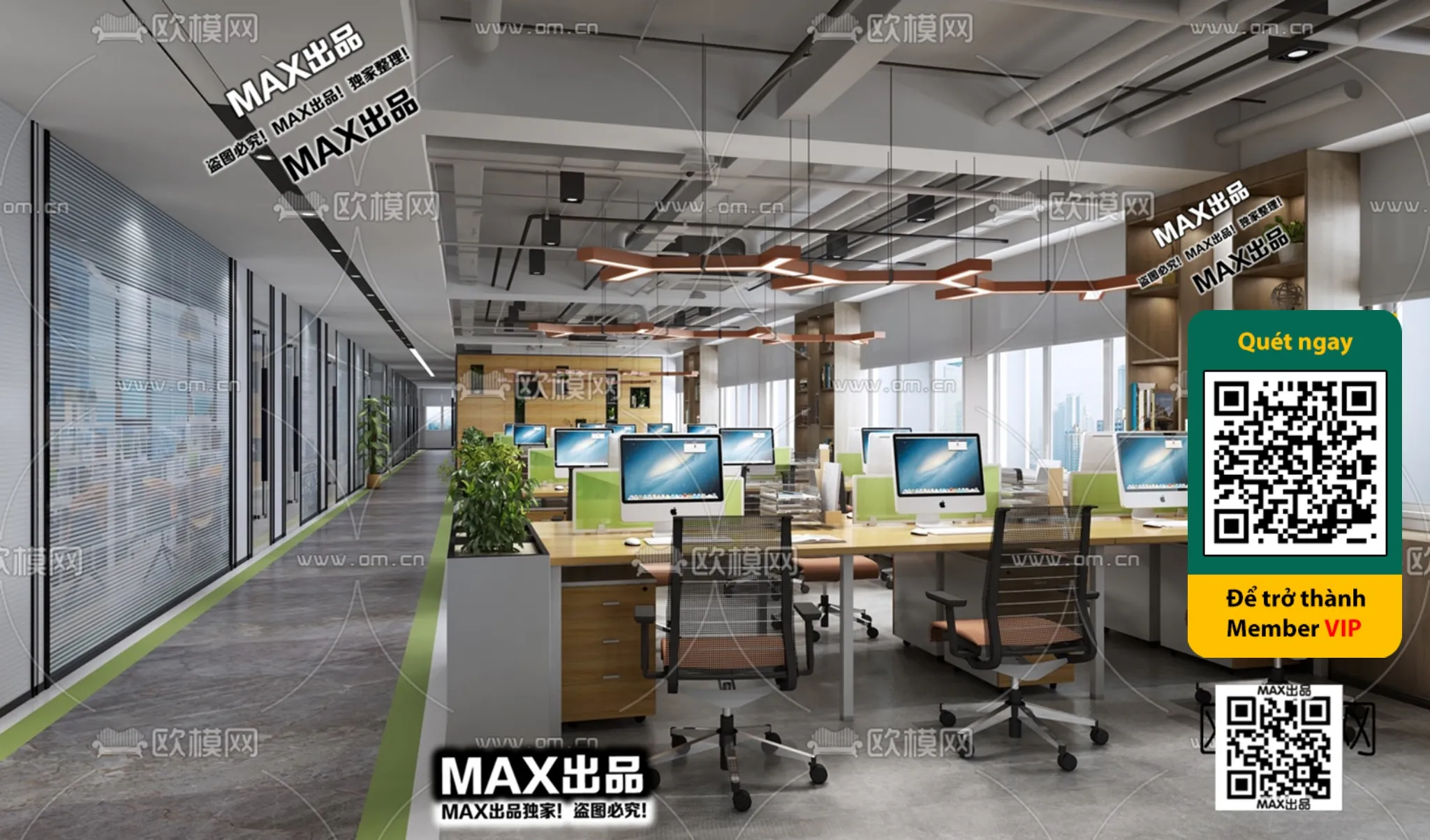 OFFICE SPACE - VRAY / CORONA - 3D MODEL - 4800