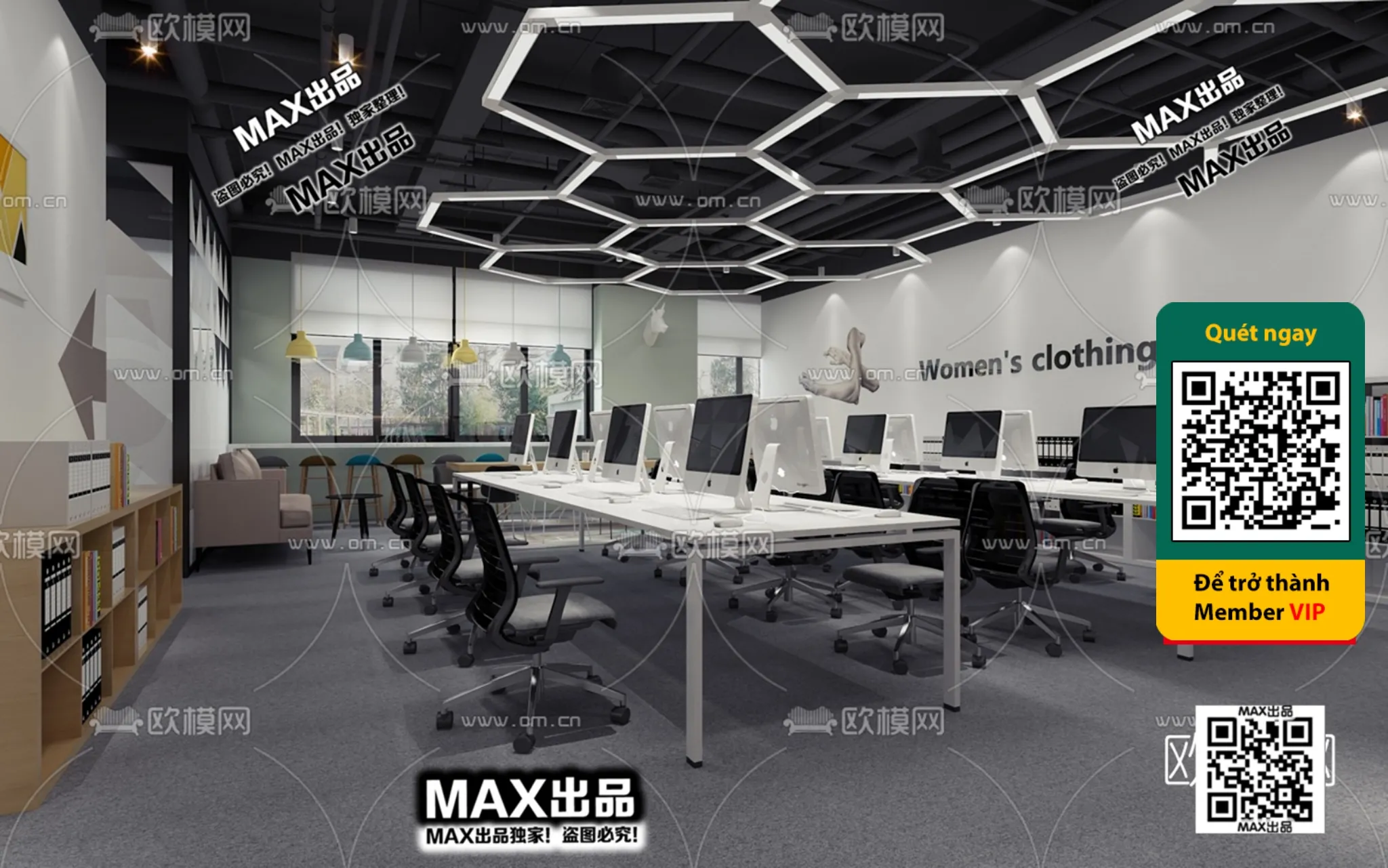 OFFICE SPACE - VRAY / CORONA - 3D MODEL - 4804