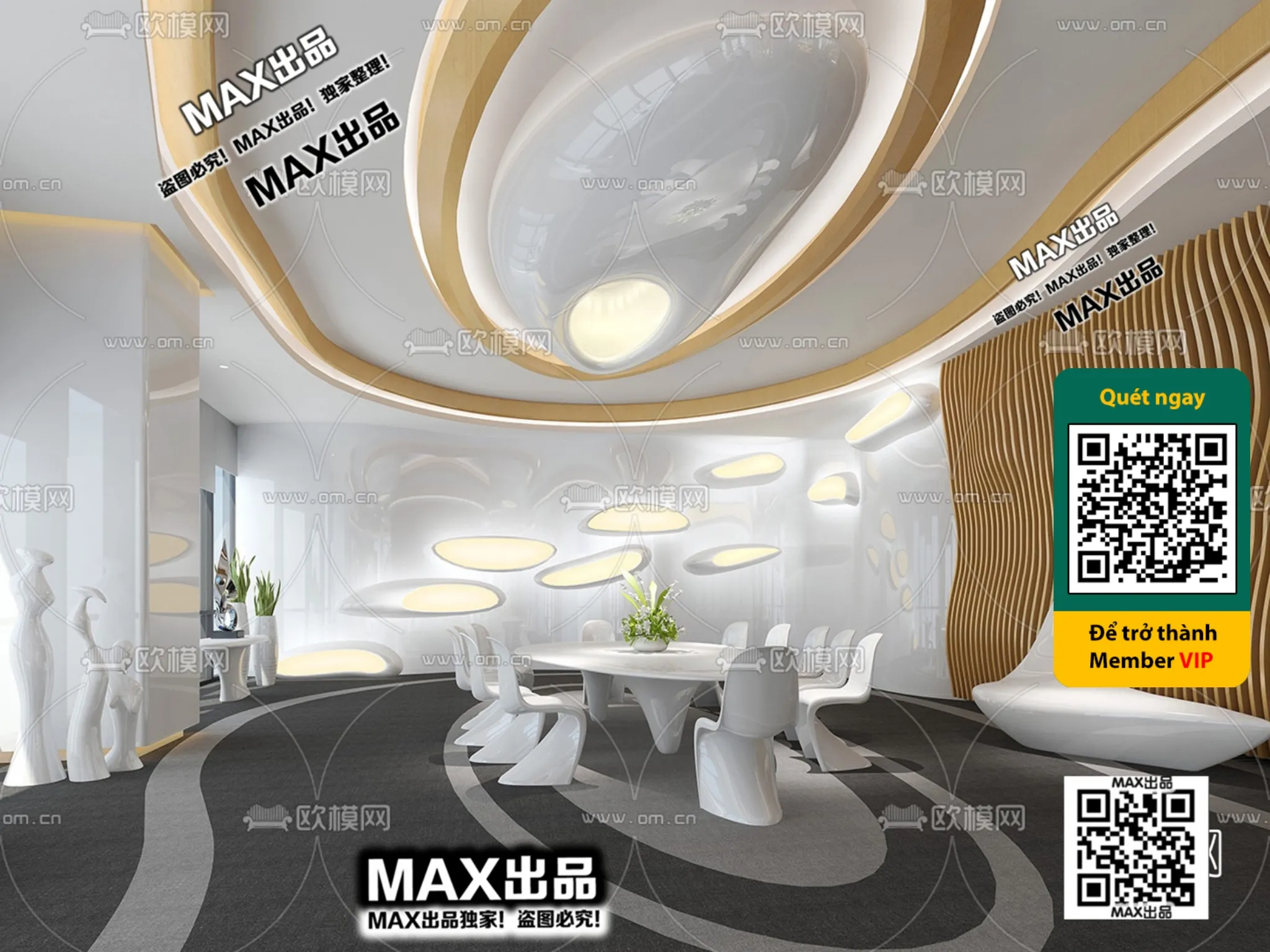 OFFICE SPACE - VRAY / CORONA - 3D MODEL - 4809