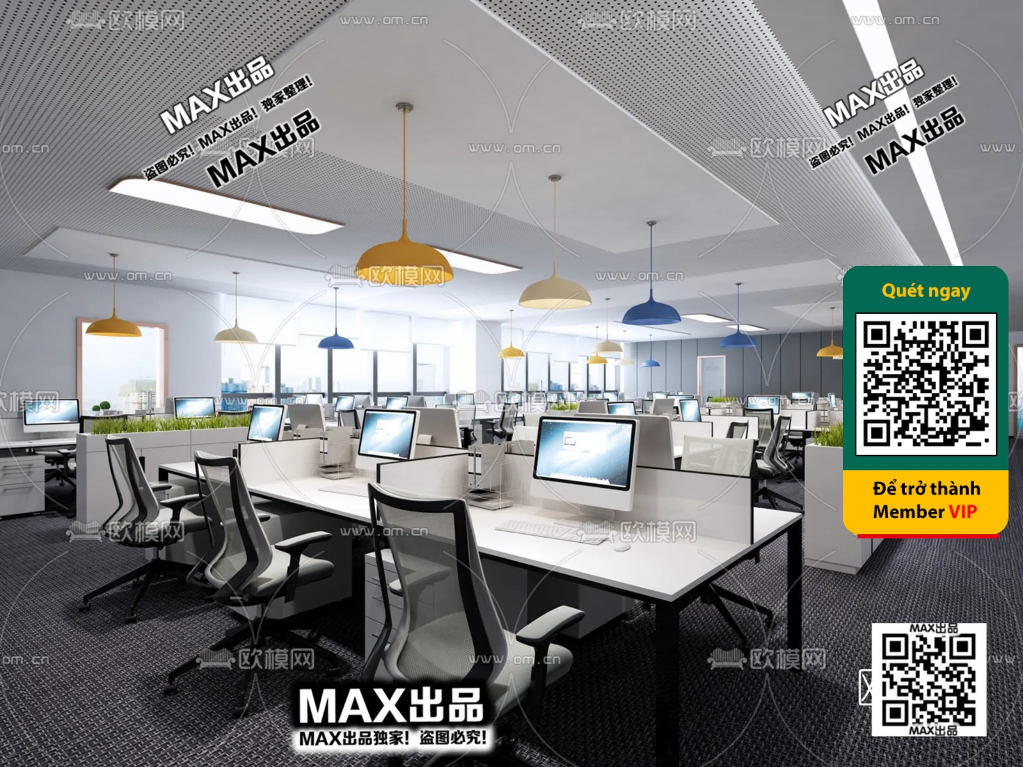 OFFICE SPACE - VRAY / CORONA - 3D MODEL - 4815