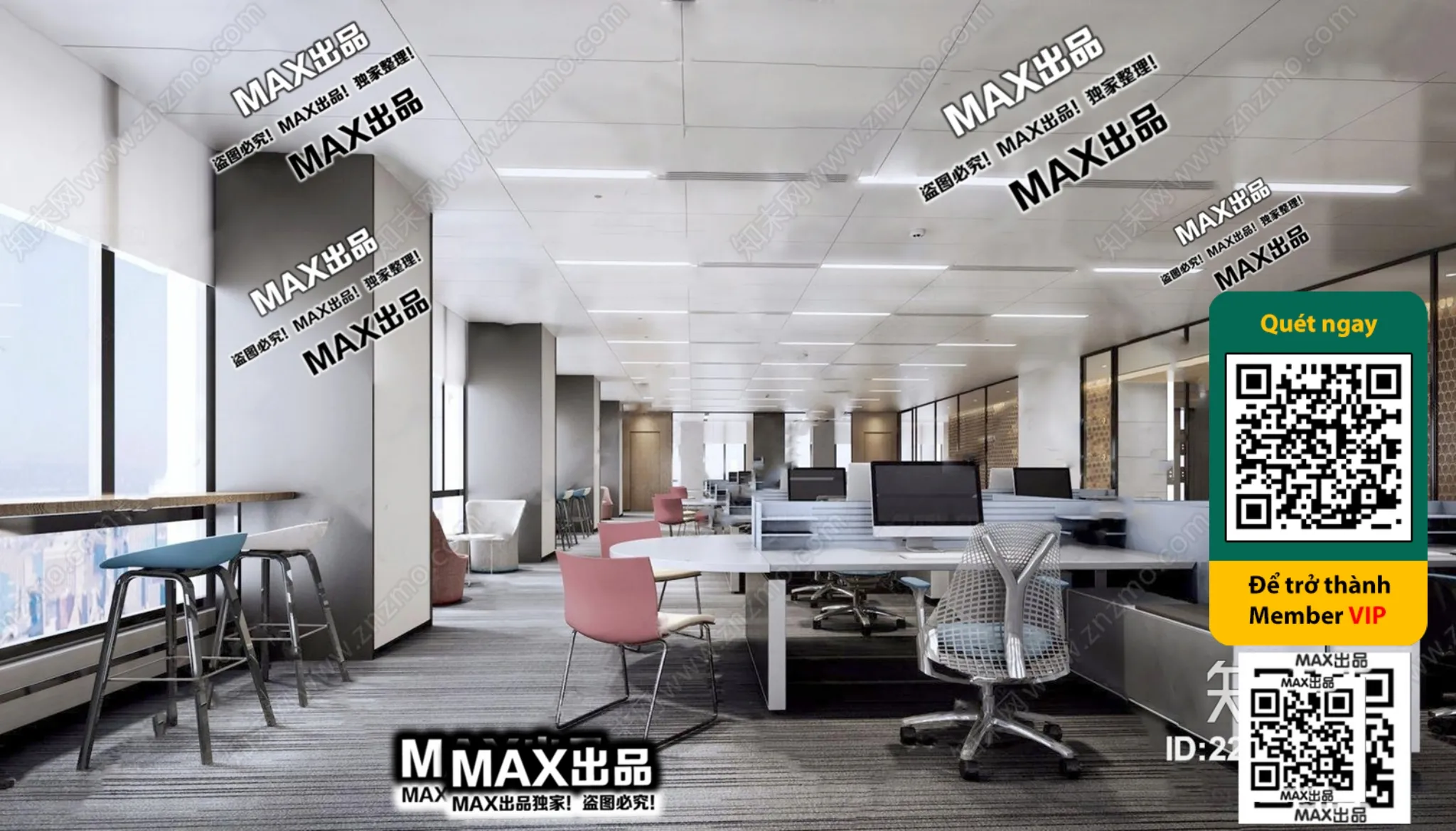 OFFICE SPACE – VRAY / CORONA – 3D MODEL – 4816