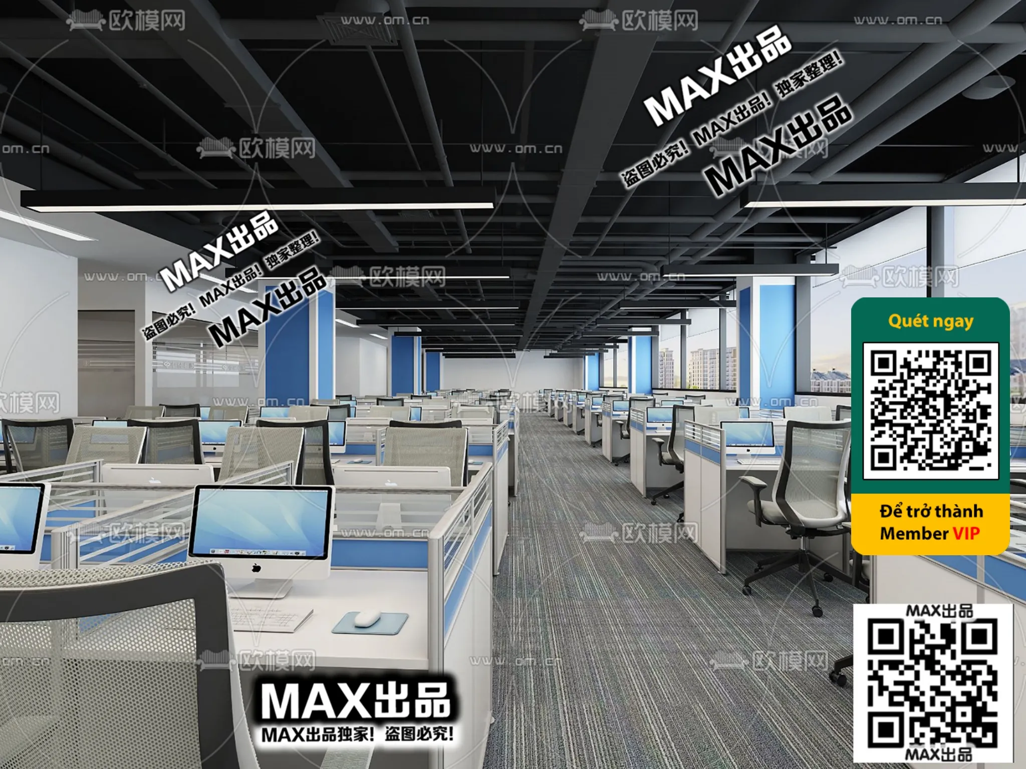 OFFICE SPACE – VRAY / CORONA – 3D MODEL – 4821