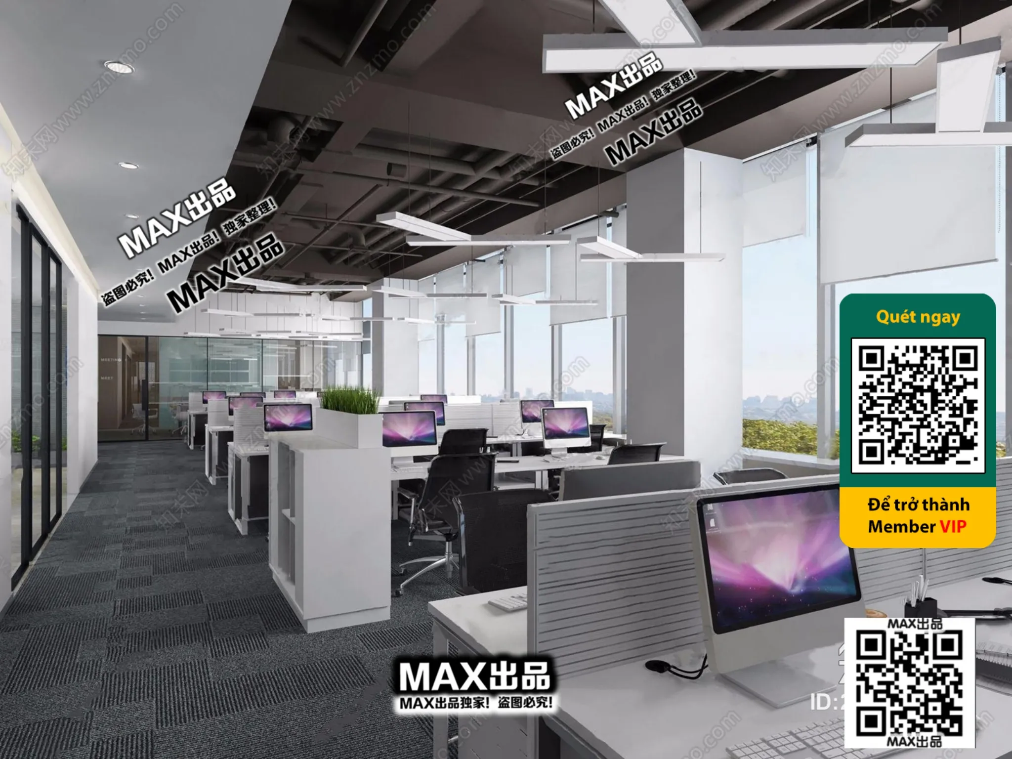 OFFICE SPACE - VRAY / CORONA - 3D MODEL - 4822