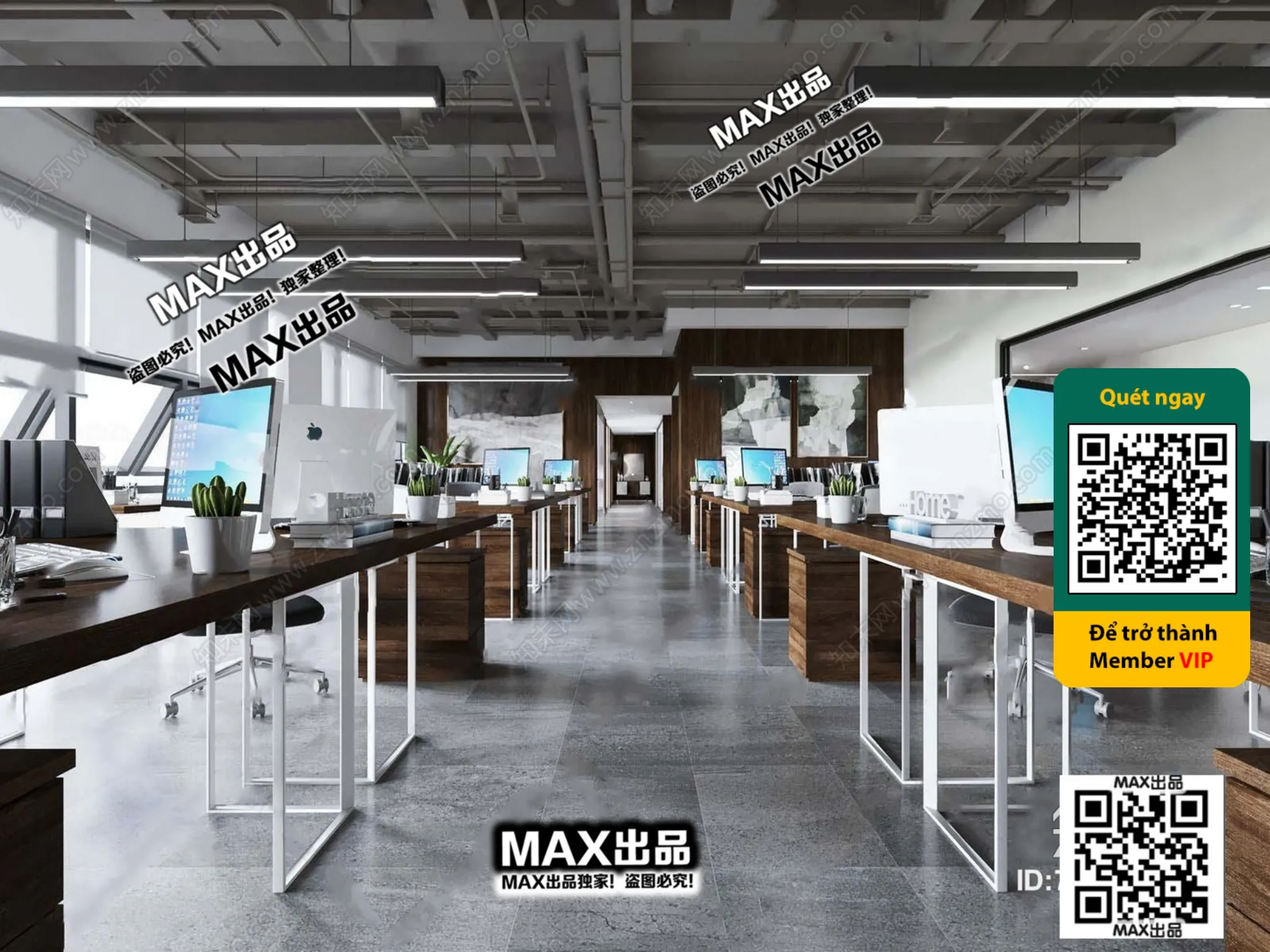 OFFICE SPACE - VRAY / CORONA - 3D MODEL - 4823