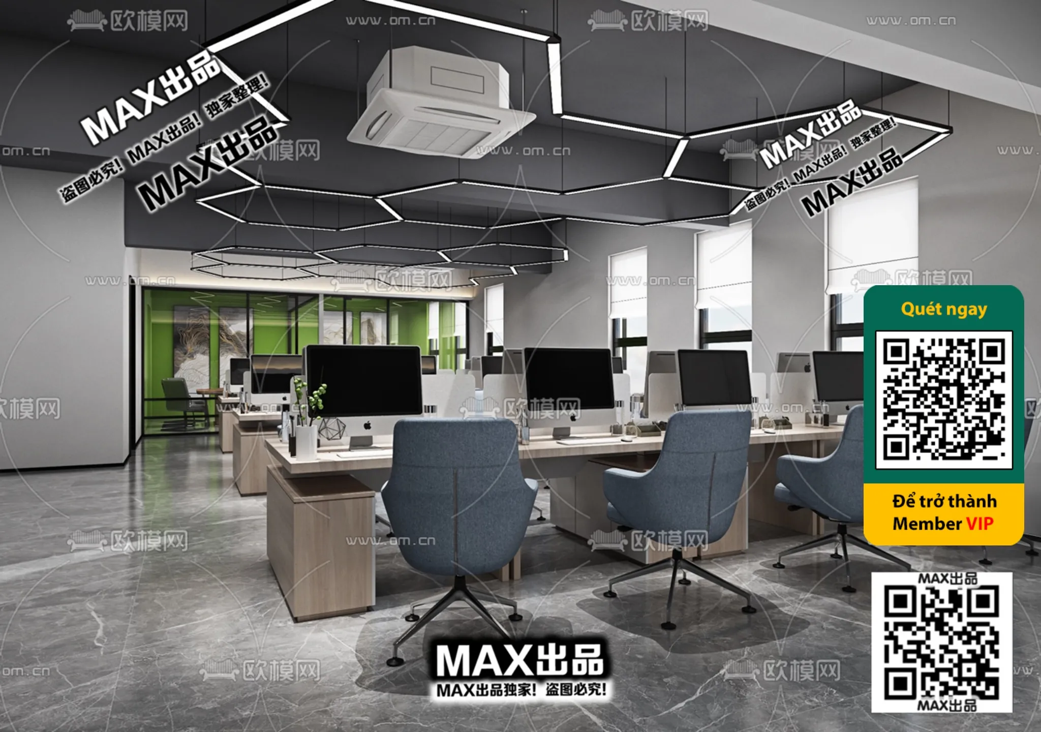 OFFICE SPACE - VRAY / CORONA - 3D MODEL - 4824