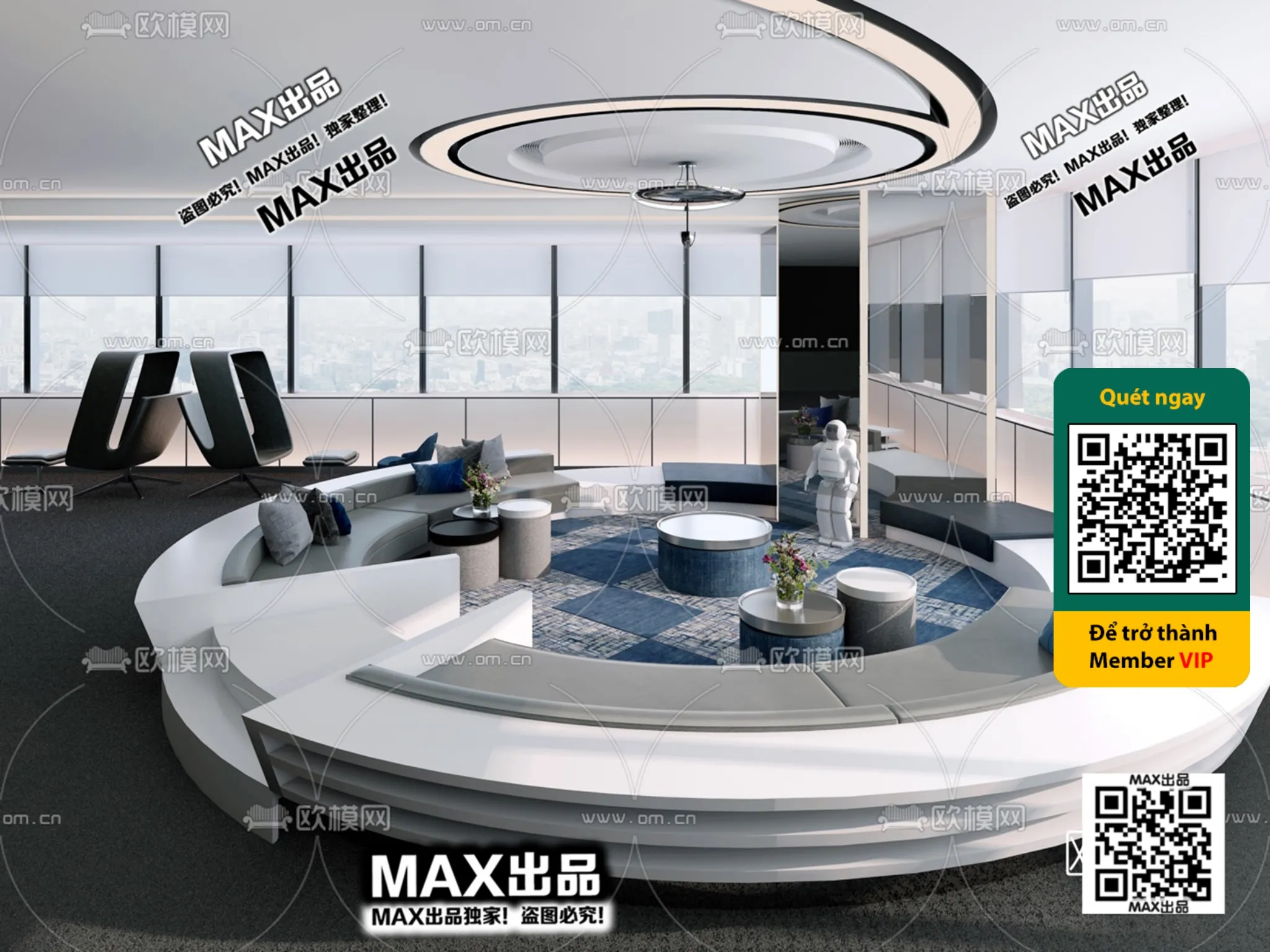 OFFICE SPACE - VRAY / CORONA - 3D MODEL - 4832