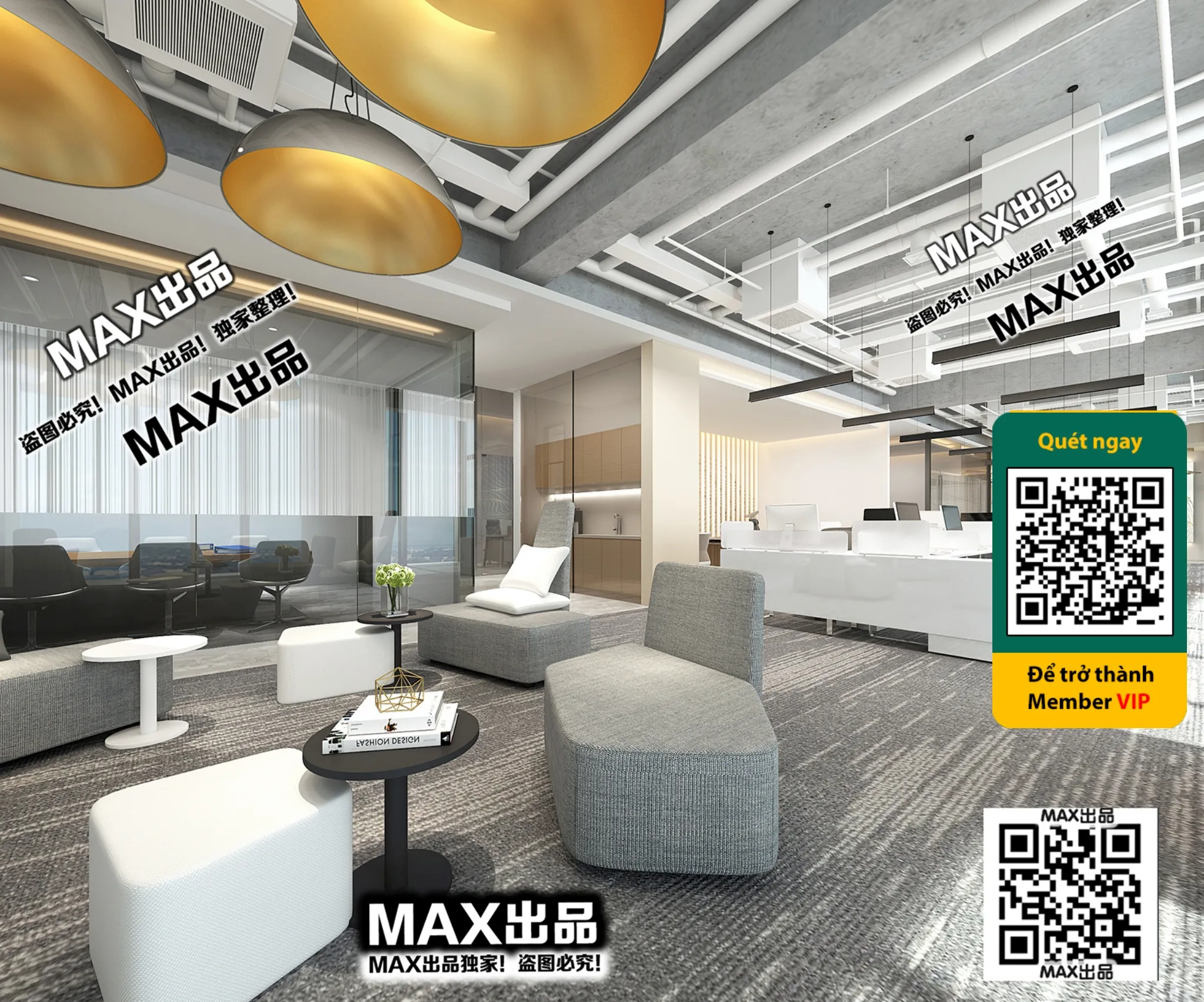 OFFICE SPACE - VRAY / CORONA - 3D MODEL - 4839