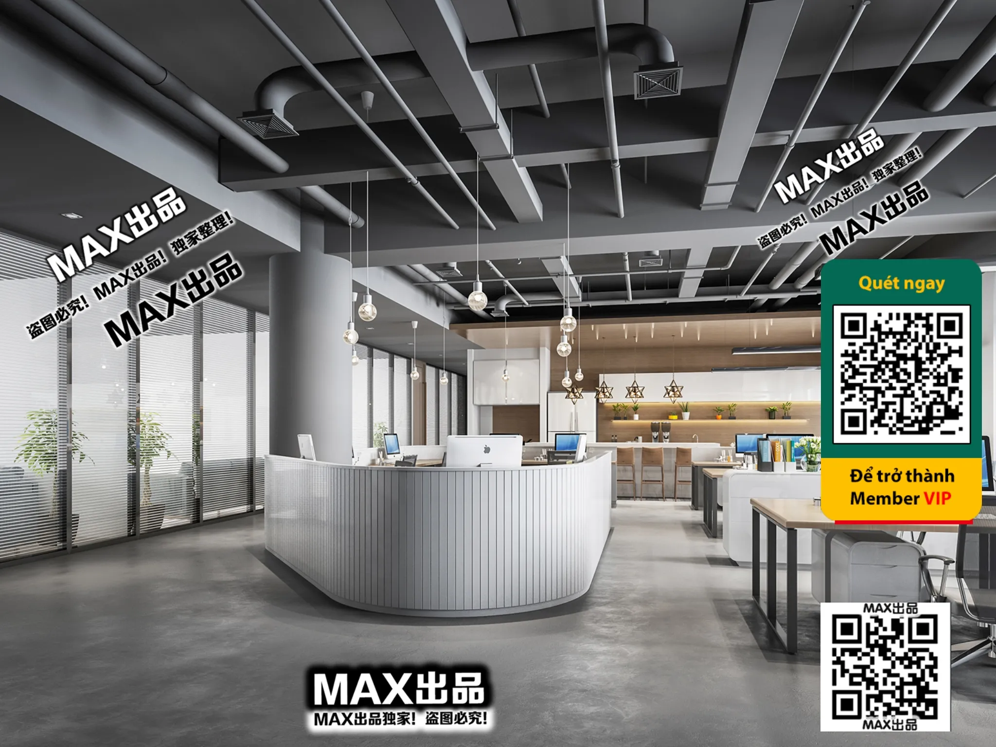 OFFICE SPACE - VRAY / CORONA - 3D MODEL - 4841