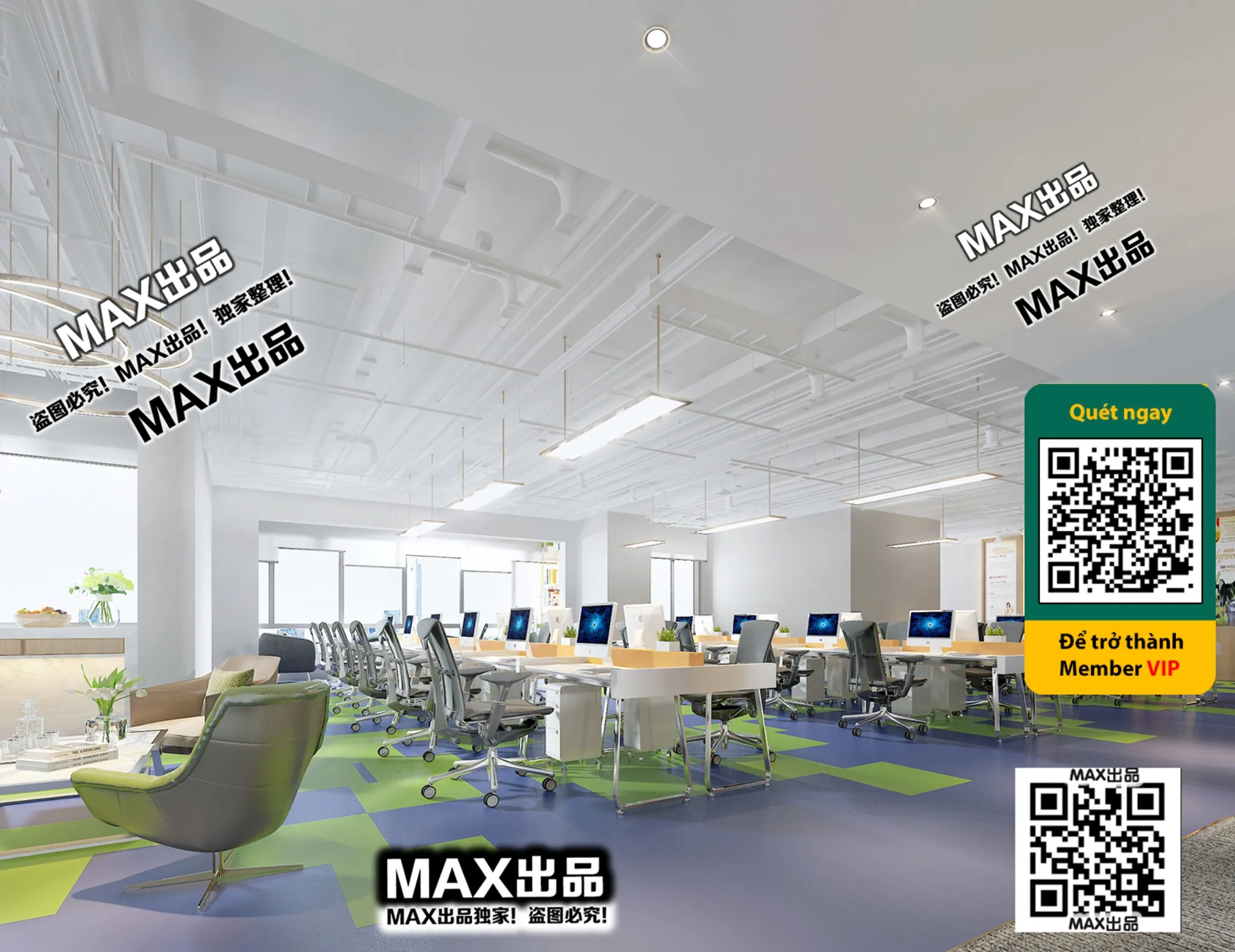 OFFICE SPACE - VRAY / CORONA - 3D MODEL - 4842