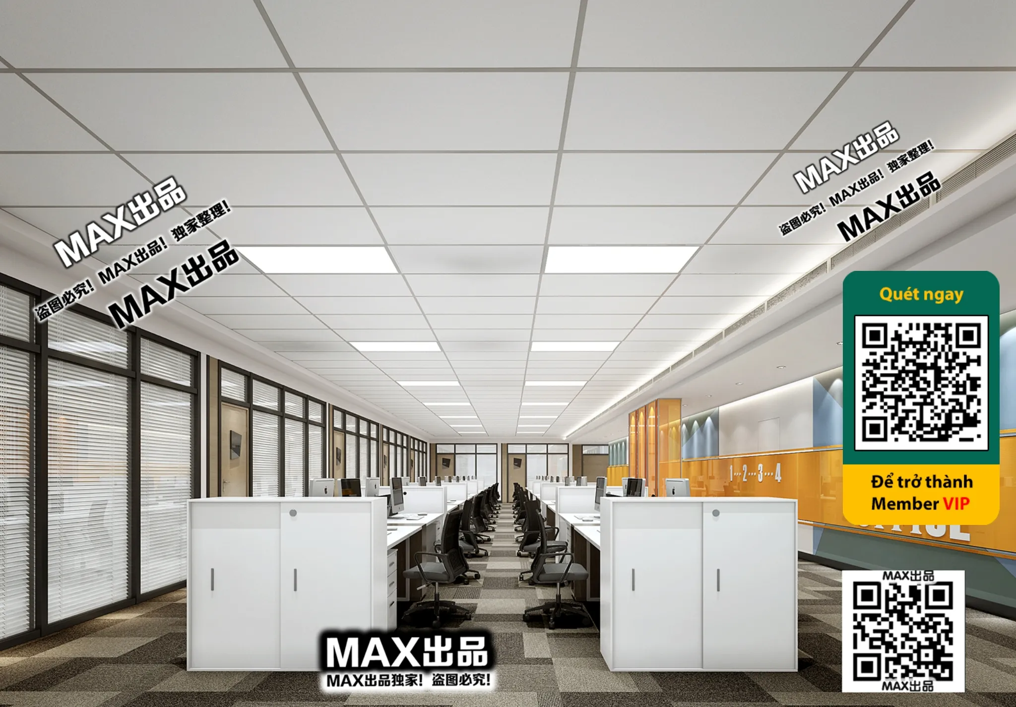 OFFICE SPACE - VRAY / CORONA - 3D MODEL - 4844