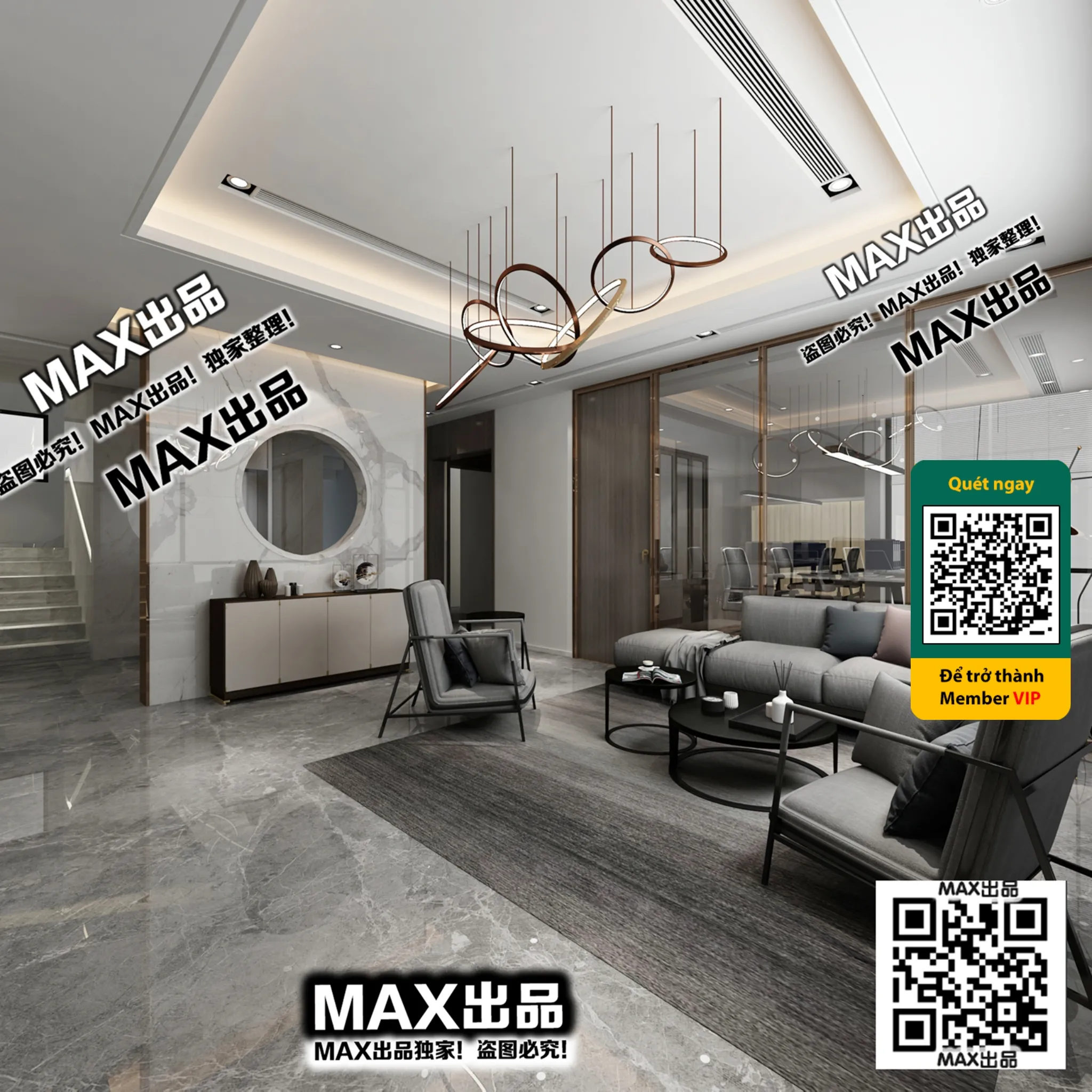 OFFICE SPACE - VRAY / CORONA - 3D MODEL - 4845