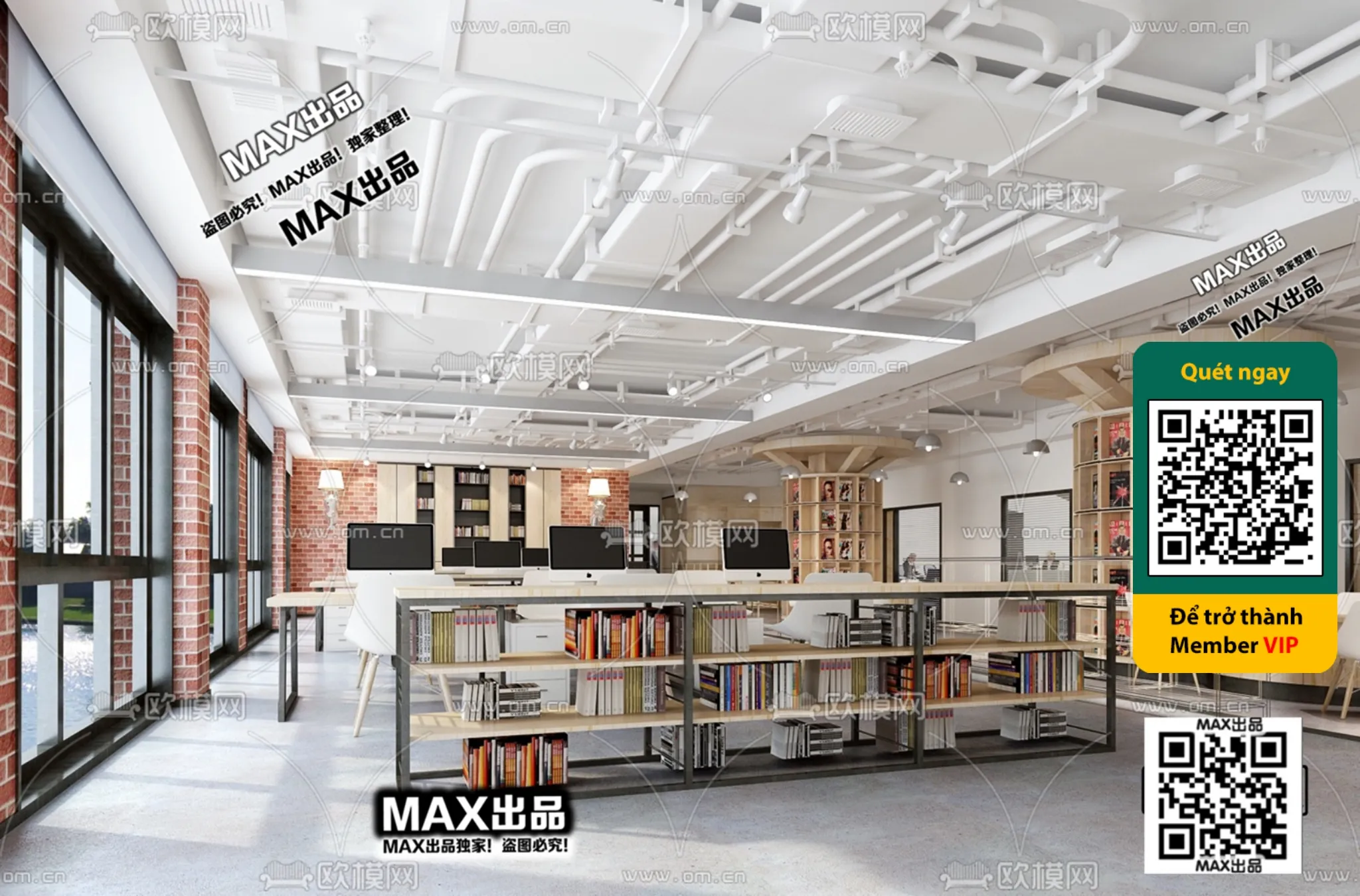 OFFICE SPACE - VRAY / CORONA - 3D MODEL - 4847