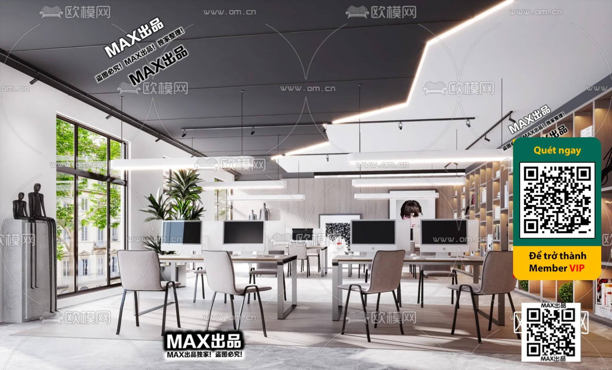 OFFICE SPACE - VRAY / CORONA - 3D MODEL - 4852
