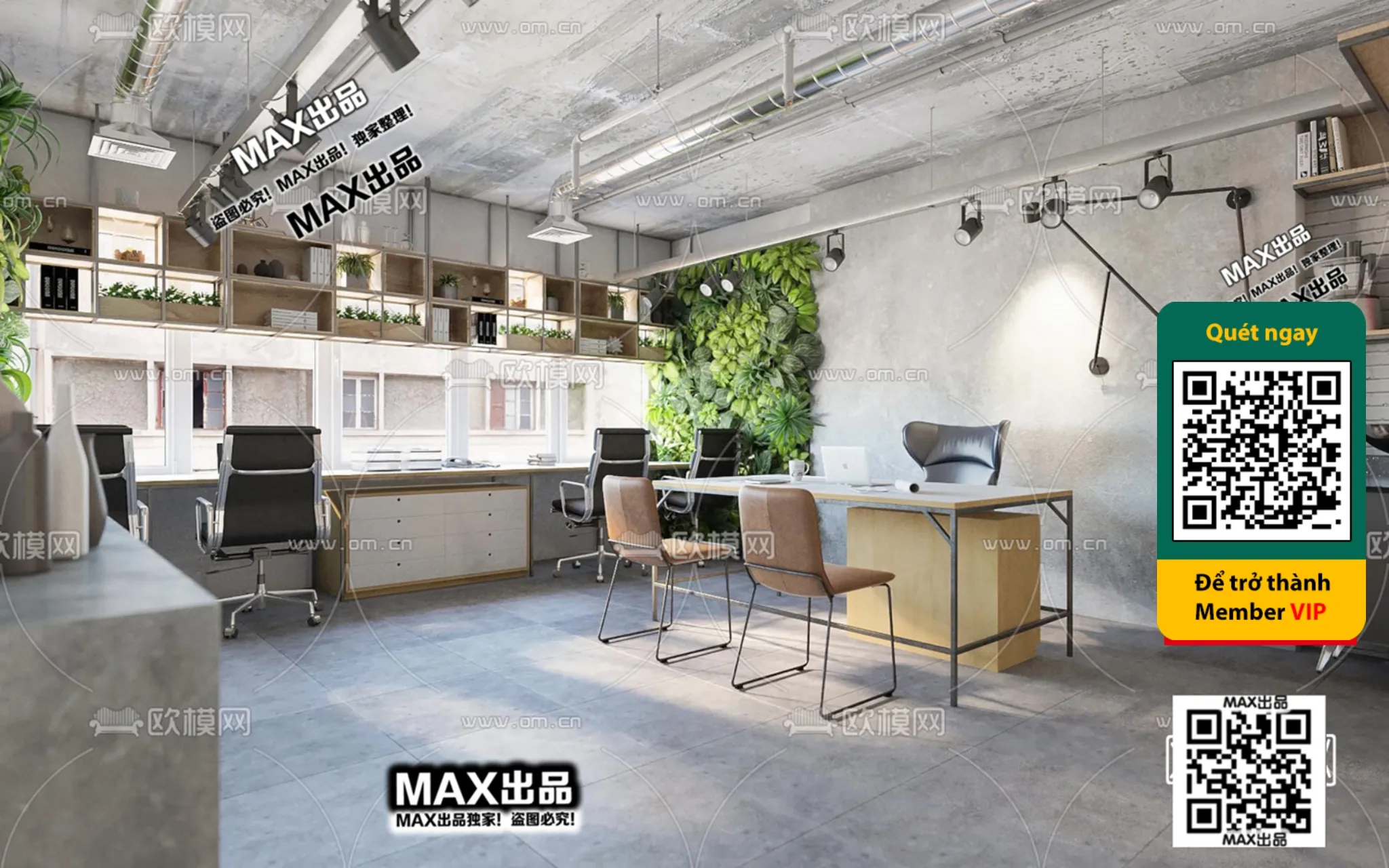 OFFICE SPACE - VRAY / CORONA - 3D MODEL - 4854