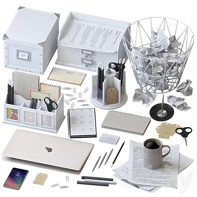 Office Supplies Set 3DModel