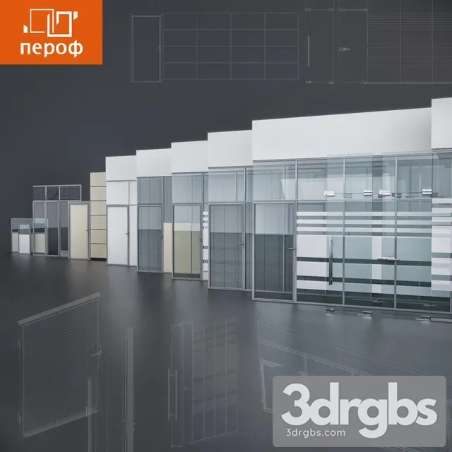 Office Trading Partitions Perof 3D Model Download