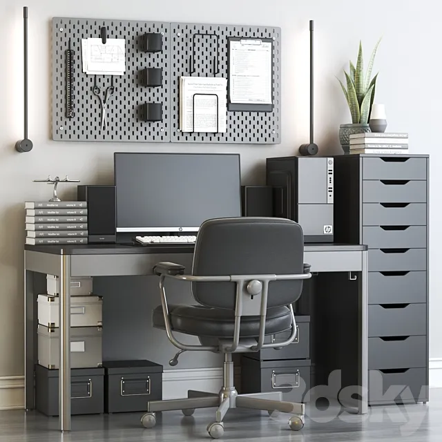 Office workplace 99 3D Model
