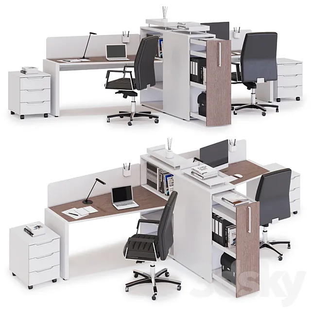 Office workspace LAS LOGIC (v12) 3D Model