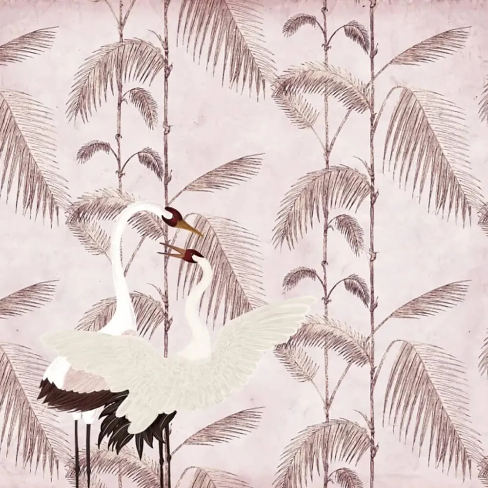 Officinarkitettura - Wallpaper Palms and Birds 3D Model