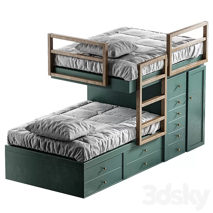 Offset Built-In Bunk Beds