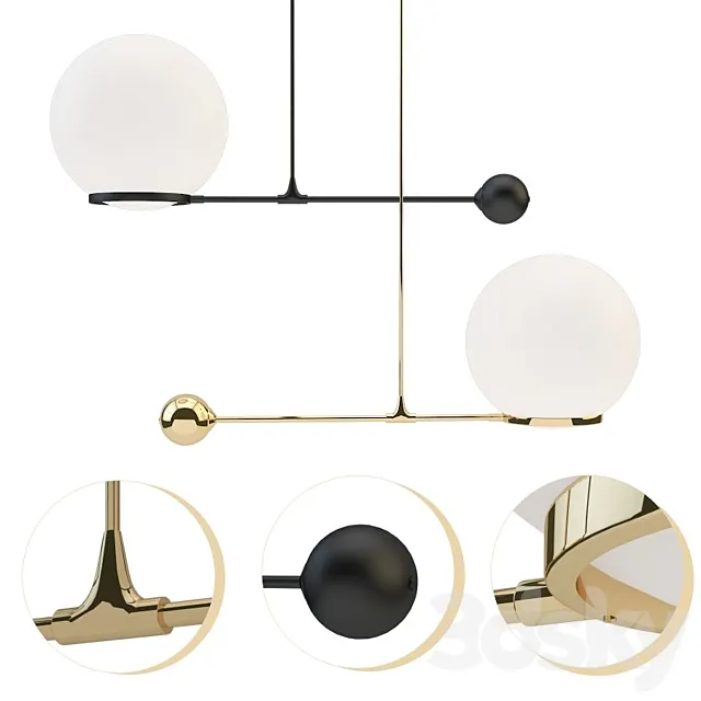 o&g contrapesso 8" globe led pendant 3D Model