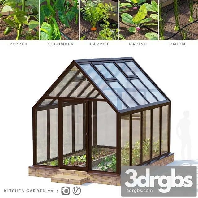 Ogorod Teplitsa Kitchen Garden Vol 5 3D Model Free