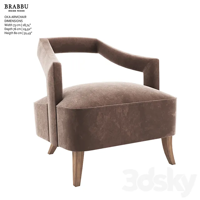 OKA ARMCHAIR - BRABBU 3D Model