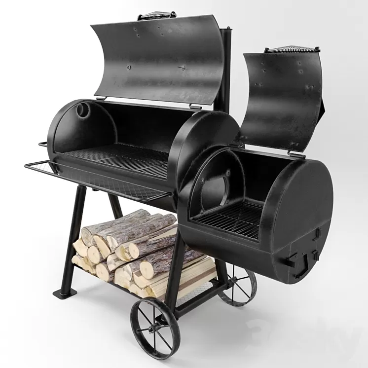 Oklahoma Joes Highland Smoker Reverse 3D Model