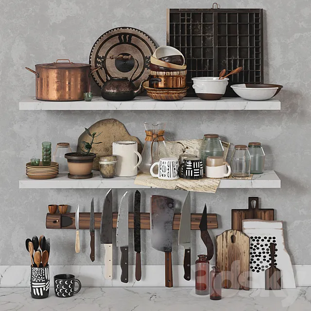 Old Kitchen Set by SWEET GUM Co. 3DModel