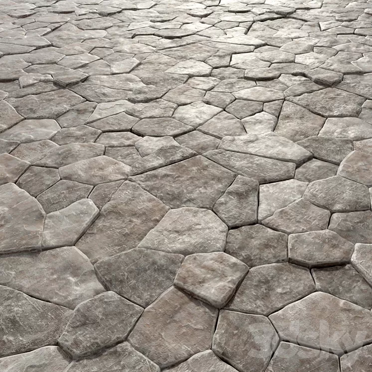Old rock paving stones 3D Model