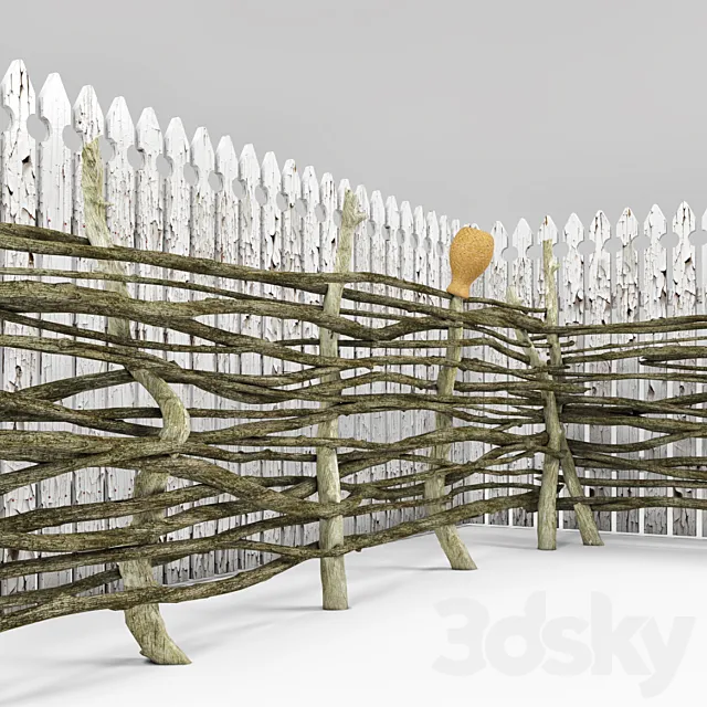 Old rural fence 3DModel