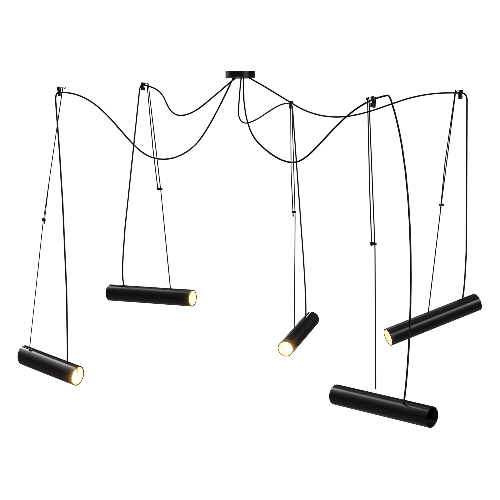 Ole lighting - Pendant lamp PEPO with 5 spotlights GU10 3D Model