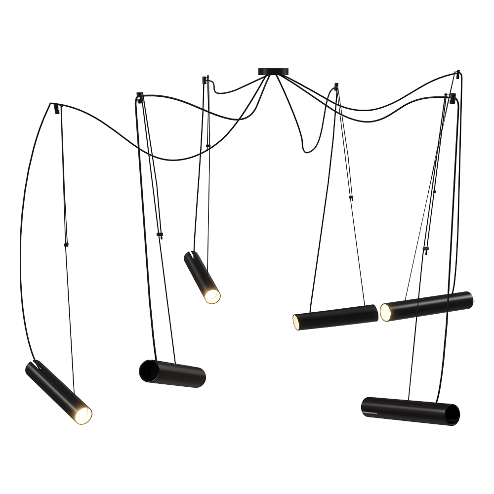 Ole lighting - Pendant lamp PEPO with 6 spotlights GU10 3D Model