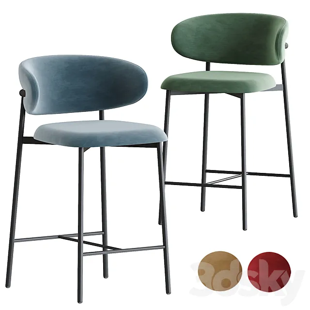 Oleandro Stool Metal by Calligaris 3D Model
