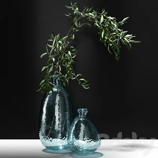 Olive branch in vase 3DModel