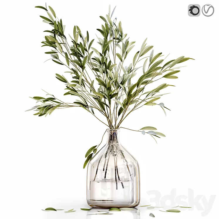 Olive stems 3 3D Model