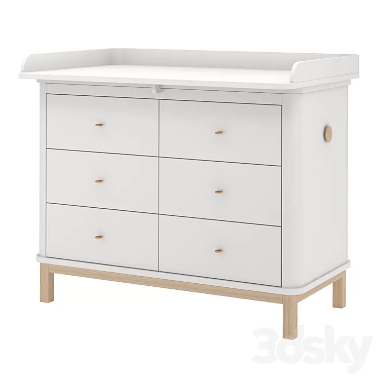 Oliver Furniture Wood Nursery Dresser 6 Drawers 3D Model
