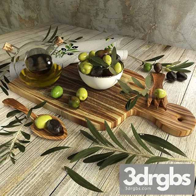 Olives set 3D Model Free