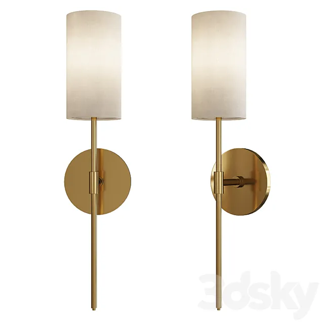 Olivia linen wall sconce 3D Model