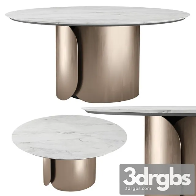 Olivia Stone Aral Round Dining Table 3D Model Free