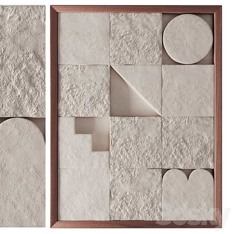 Olka - Mosaic 1 Sculptural wall art 3D Model Free