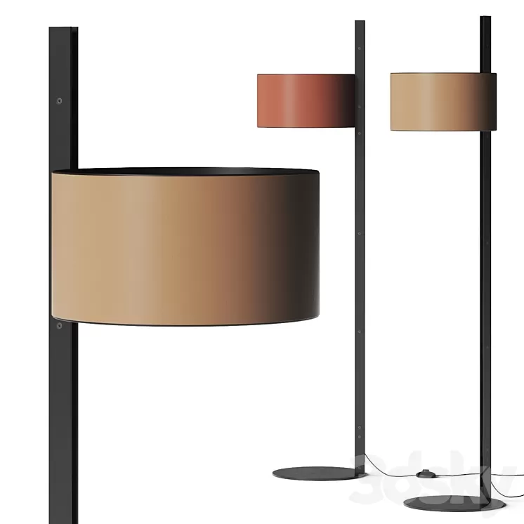Oluce Parallel 396 Floor Lamp 3D Model